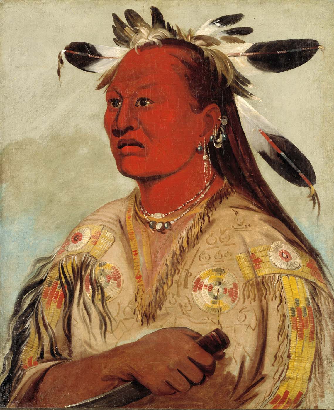 Stán-au-pat, Bloody Hand, chef de la tribu - George Catlin
