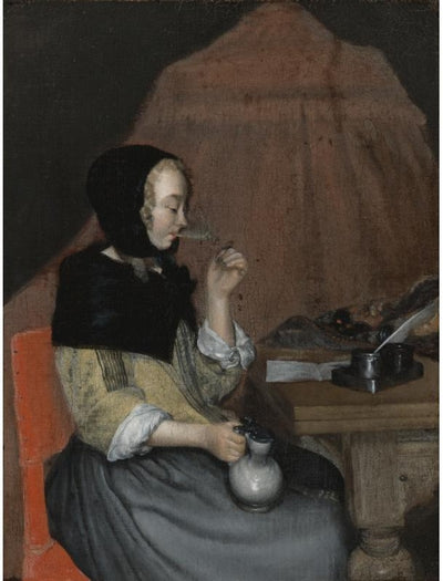 Une jeune femme qui boit - Gerard ter Borch