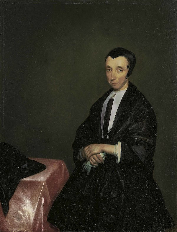 Portrait d'une femme devant une table - Gerard ter Borch