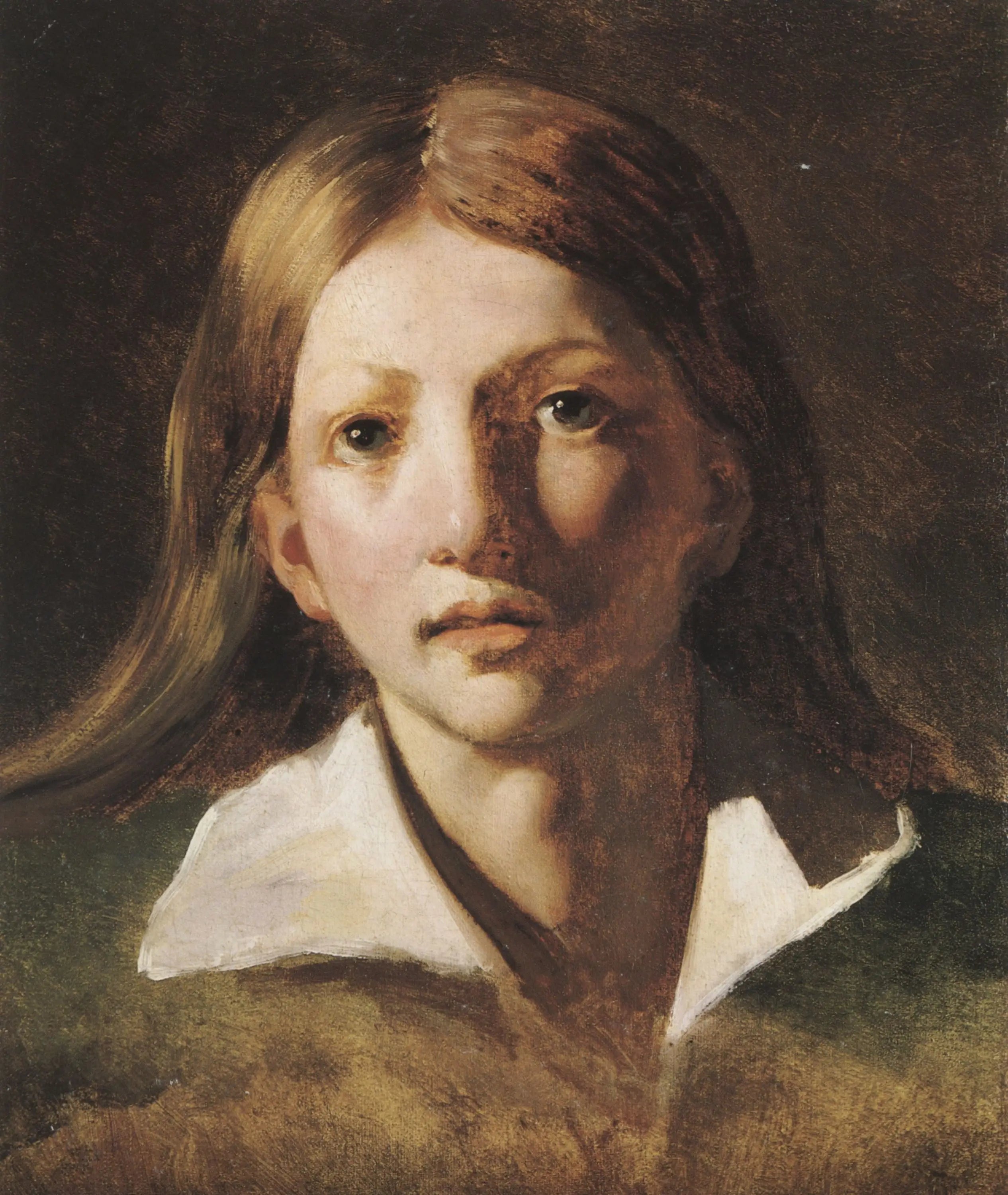 Reproduction du tableau « Étude de portrait d'un jeune homme - Théodore Géricault » par Alpha Reproduction en peinture à l’huile