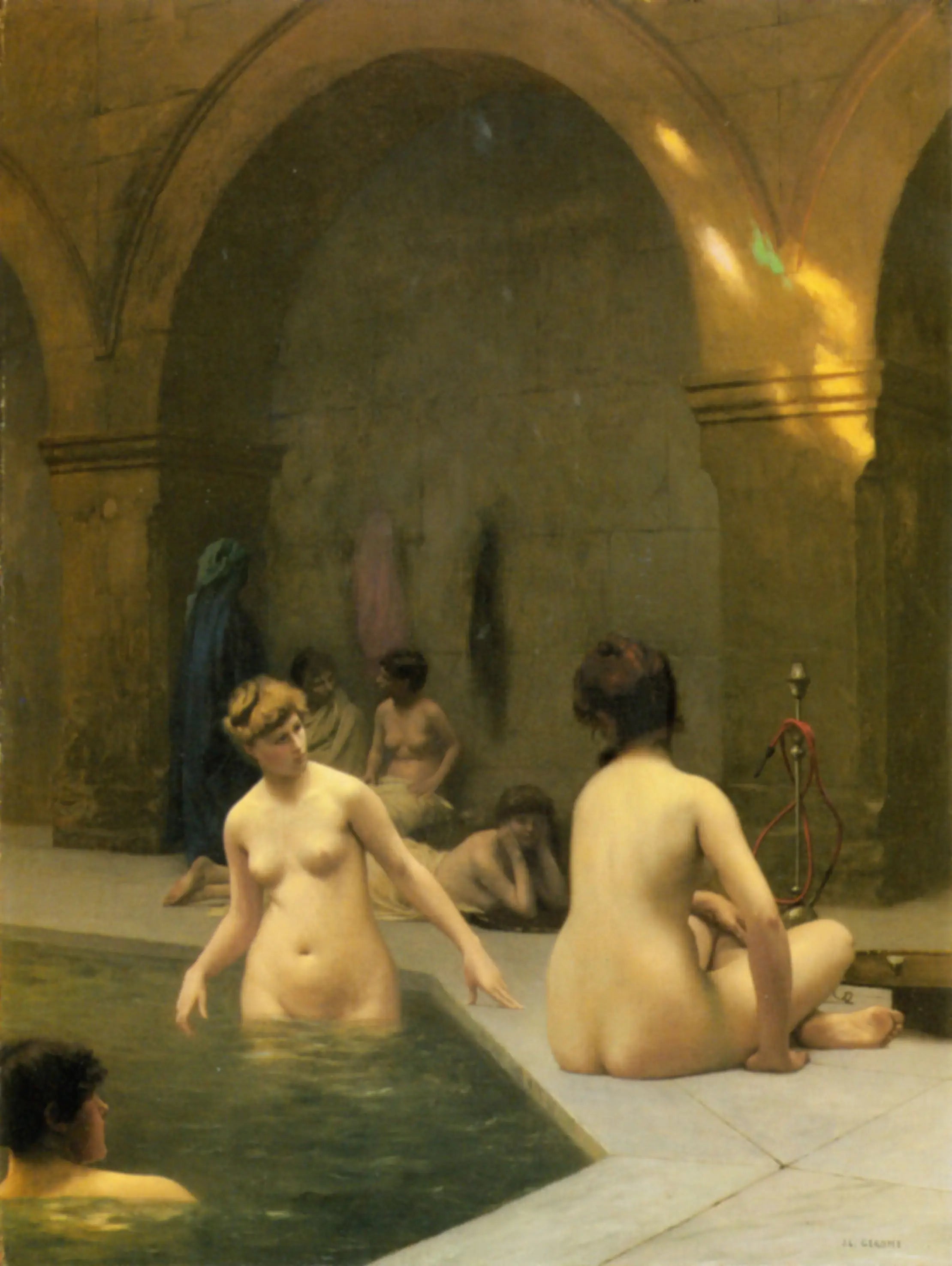 Reproduction du tableau « Baigneuses - Jean-Léon Gérôme » par Alpha Reproduction en peinture à l’huile