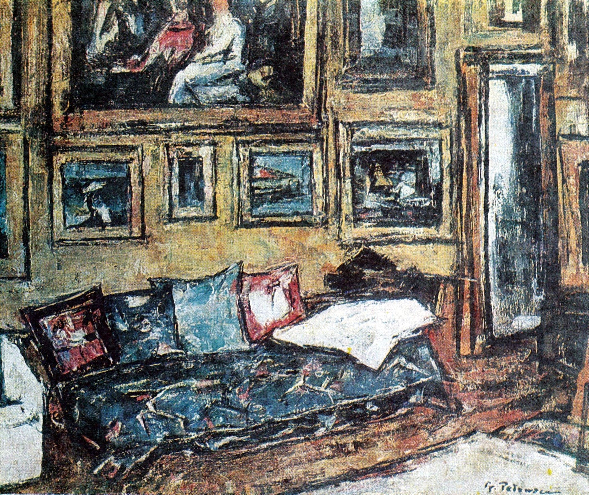 Intérieur au divan bleu, Gheorghe Petrașcu, 1942, peinture à l’huile