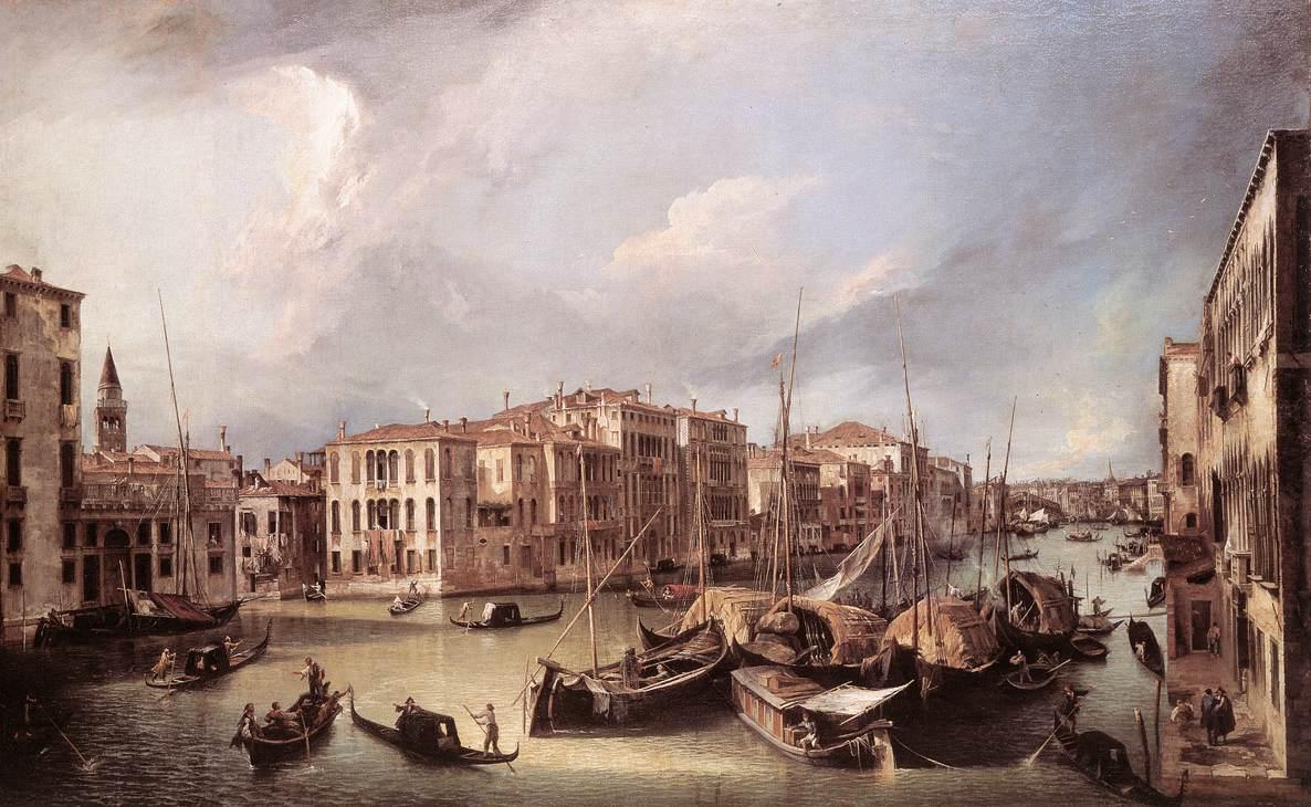 Le Grand Canal vu du nord-est vers le pont du Rialto - Canaletto