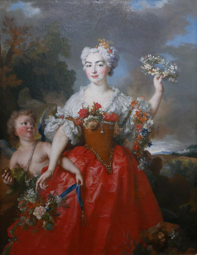 Portrait d'Angélique de Simiane, épouse de Gaspard de Gueidan, en Flore - Nicolas de Largillière