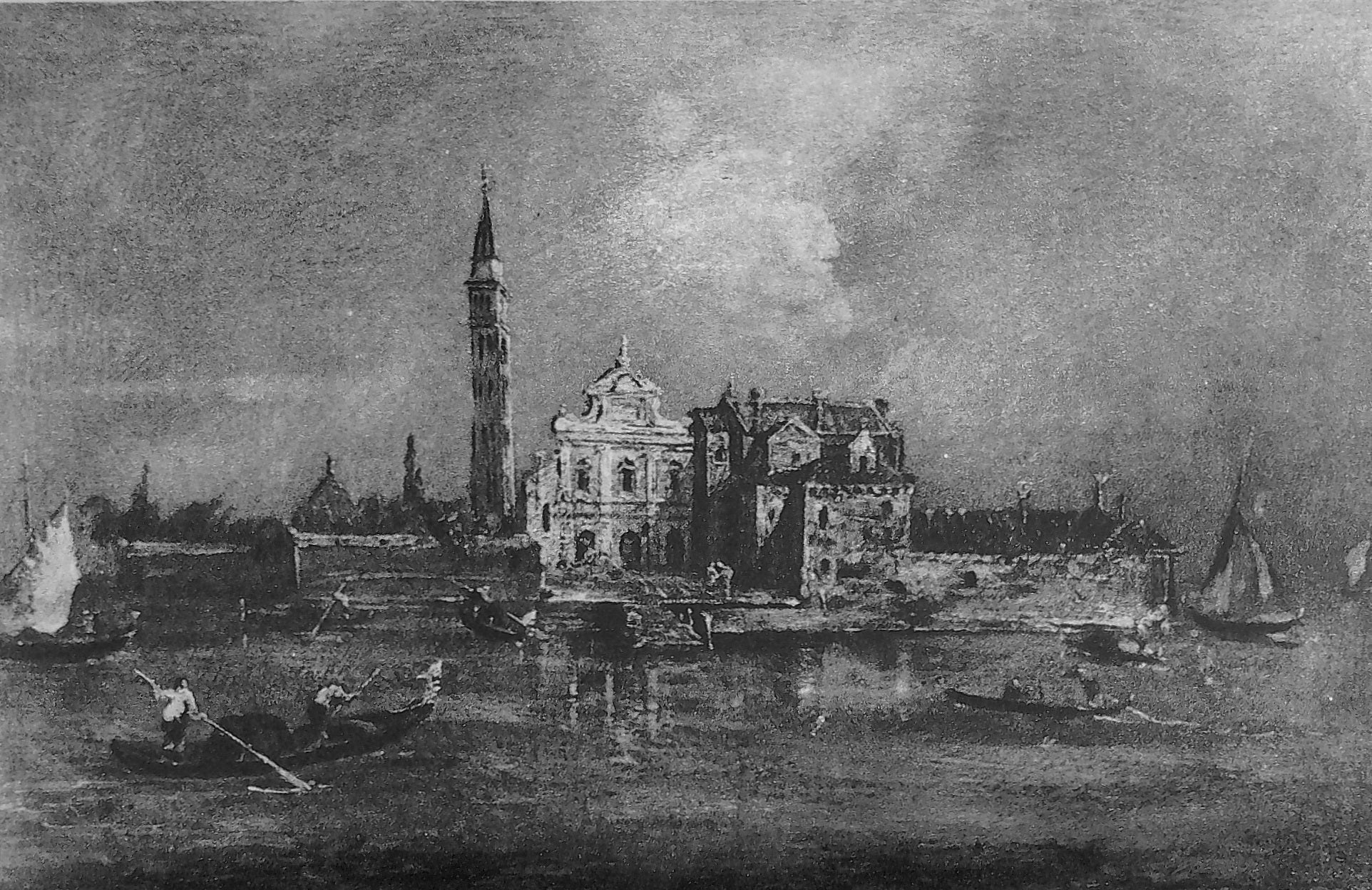 L'Île de Santo Spirito à Venise. - Francesco Guardi