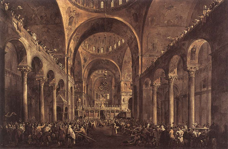 يظهر الدوج ألفيس الرابع موكينيجو للشعب في كنيسة سان ماركو عام 1763 - فرانشيسكو غاردي