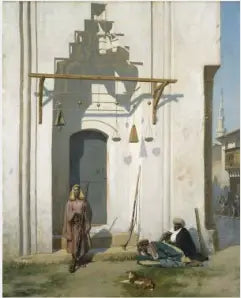 Reproduction du tableau « Gardes à la porte d'un tombeau - Jean-Léon Gérôme » par Alpha Reproduction en peinture à l’huile