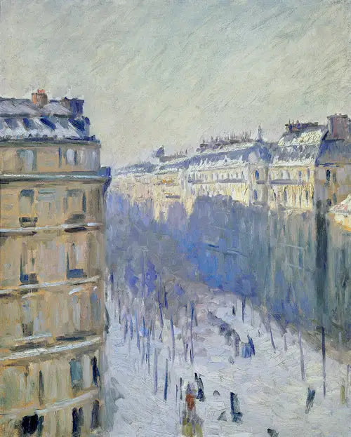 Reproduction du tableau « Boulevard Haussmann, effet de neige - Gustave Caillebotte » par Alpha Reproduction en peinture à l’huile
