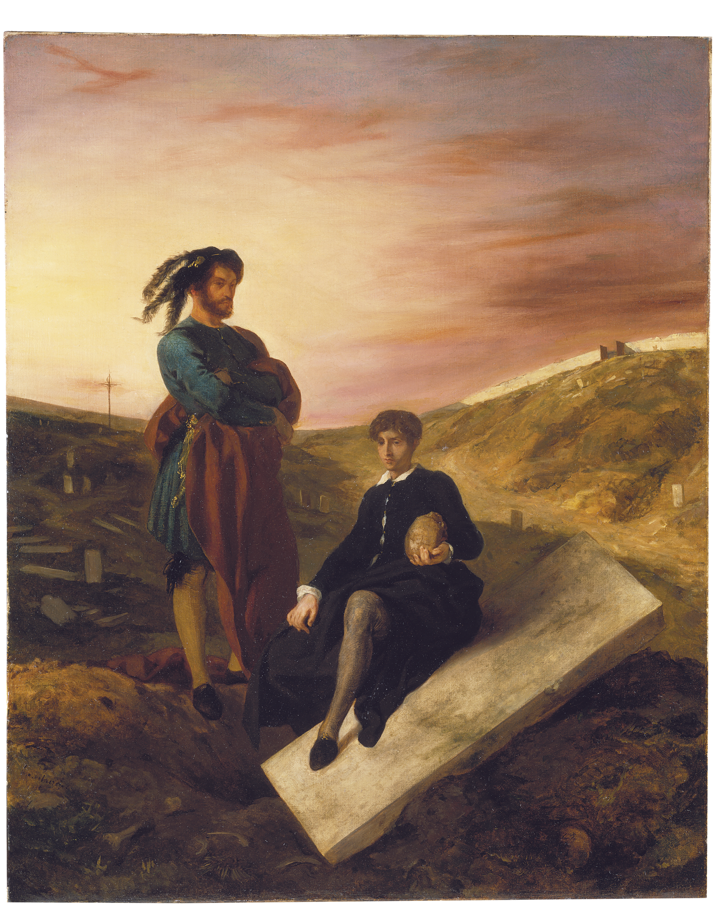 Reproduction du tableau « Hamlet et Horatio au cimetière - Eugène Delacroix » par Alpha Reproduction en peinture à l’huile