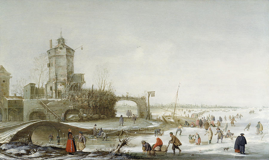 Paysage d'hiver avec des patineurs - Hendrick Avercamp