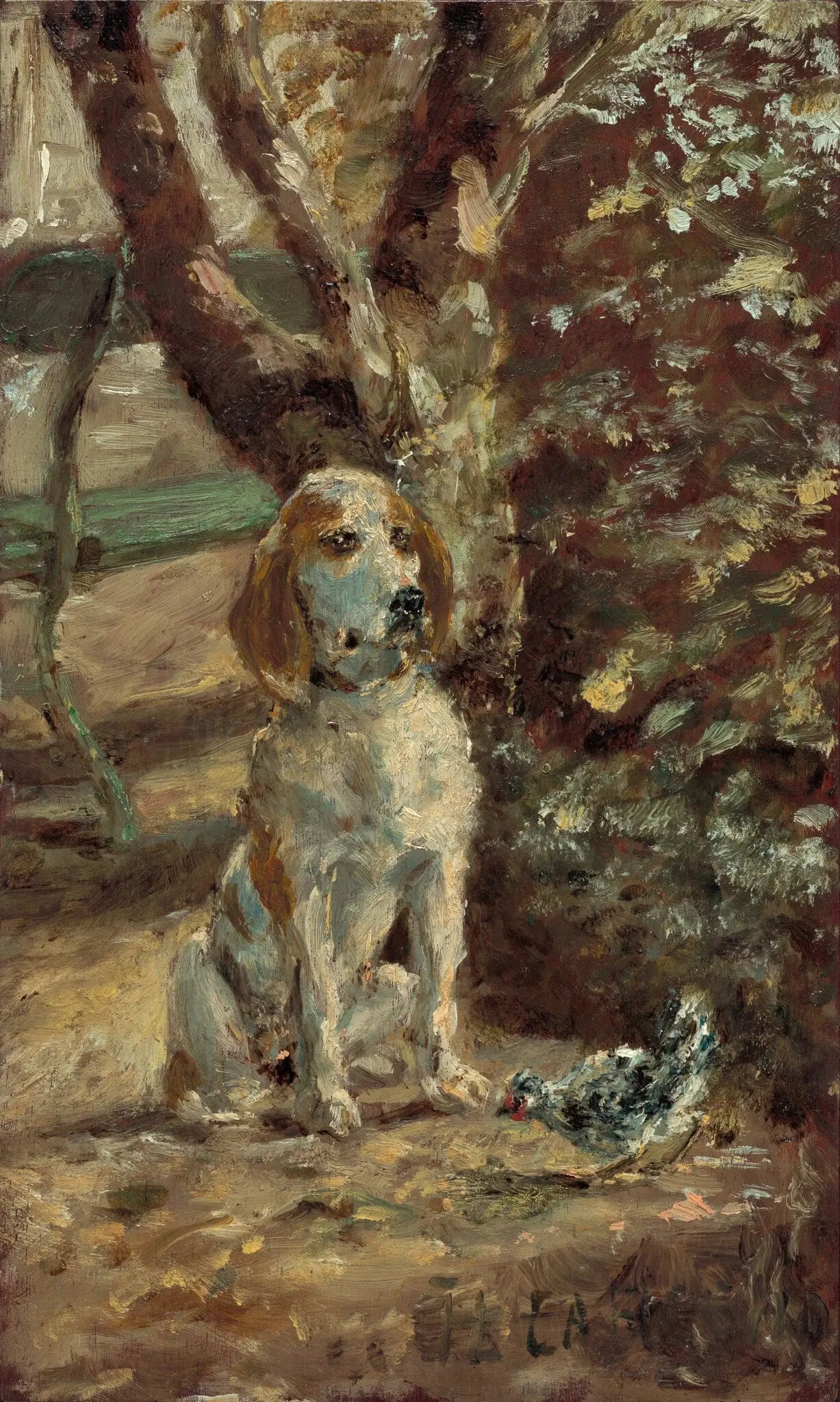 Reproduction du tableau « Le chien de l'artiste Flèche - Henri de Toulouse-Lautrec » par Alpha Reproduction en peinture à l’huile