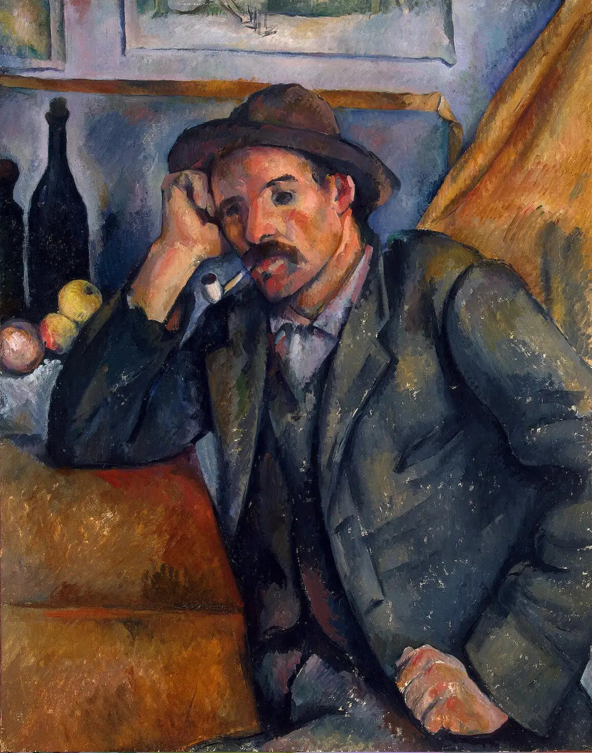 Reproduction du tableau « Le Fumeur de pipe - Paul Cézanne » par Alpha Reproduction en peinture à l’huile
