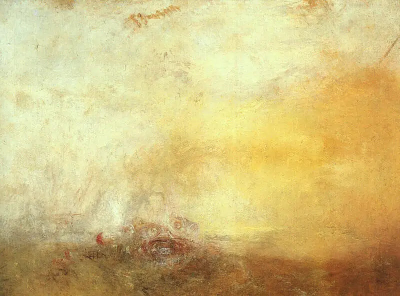 Reproduction du tableau « Lever de soleil avec monstres marins - J. M. W. Turner » par Alpha Reproduction en peinture à l’huile
