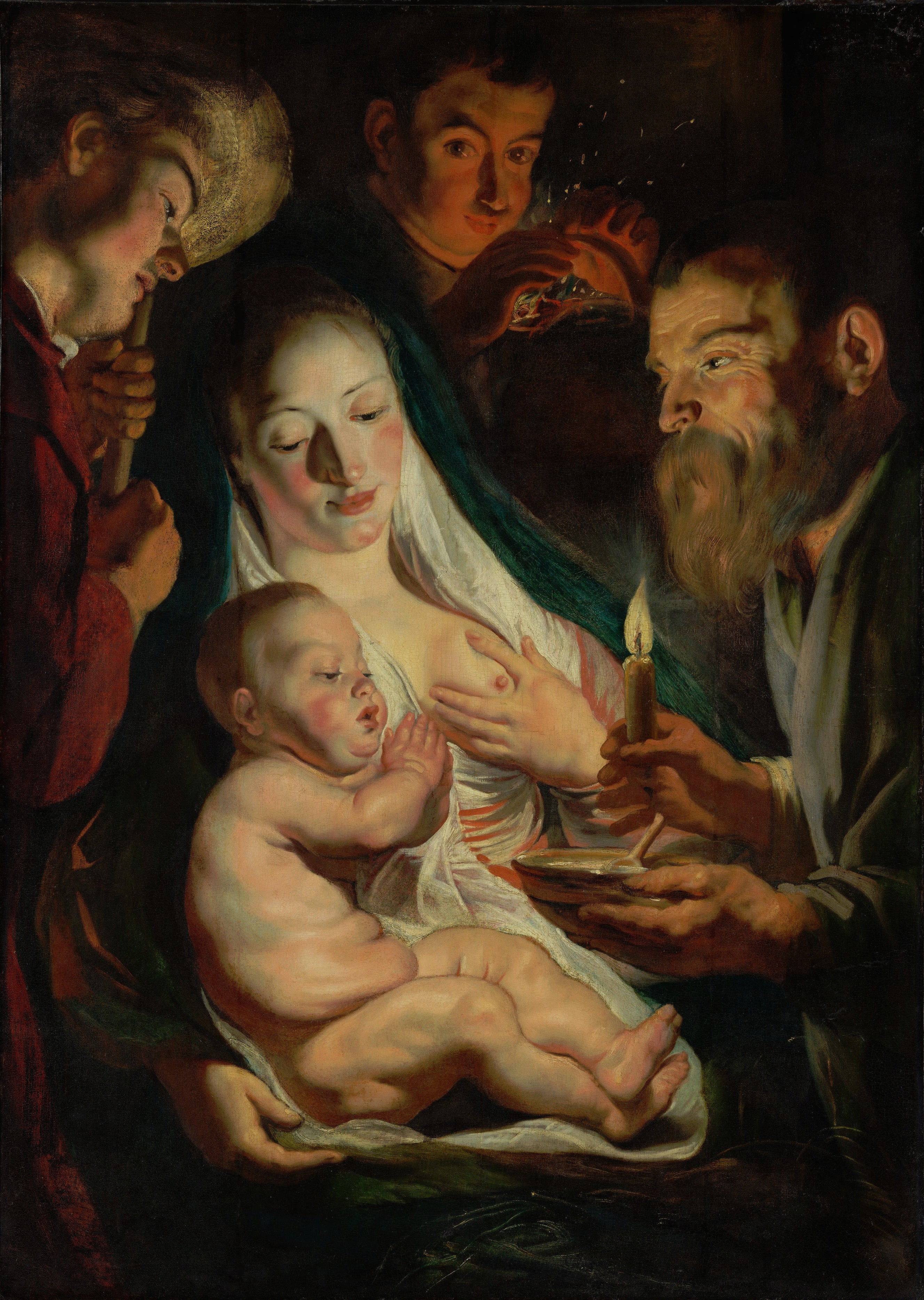 La Sainte Famille avec des bergers - Jacob Jordaens