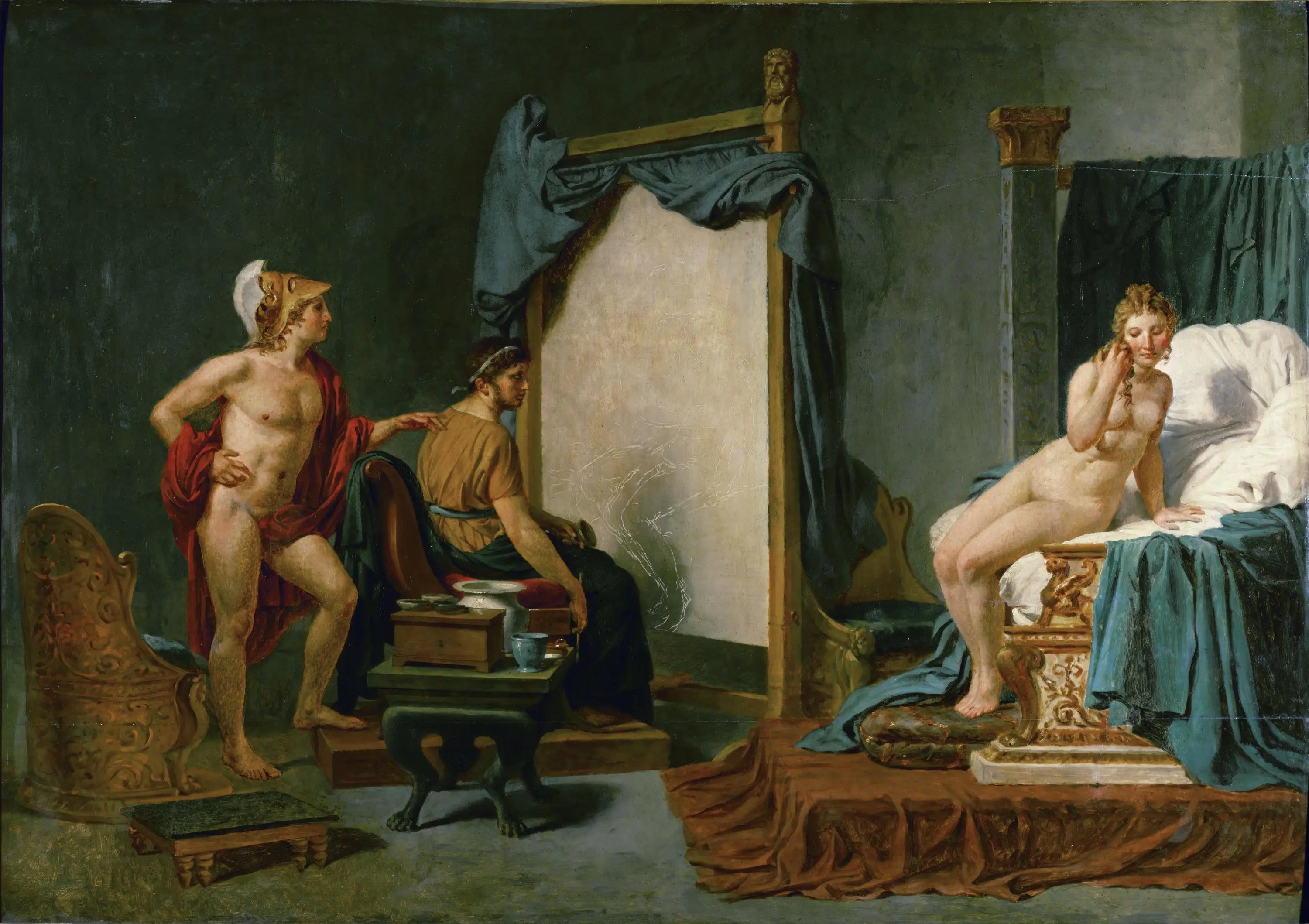 Reproduction du tableau « Apelle peignant Campaspe en présence d'Alexandre - Jacques-Louis David » par Alpha Reproduction en peinture à l’huile