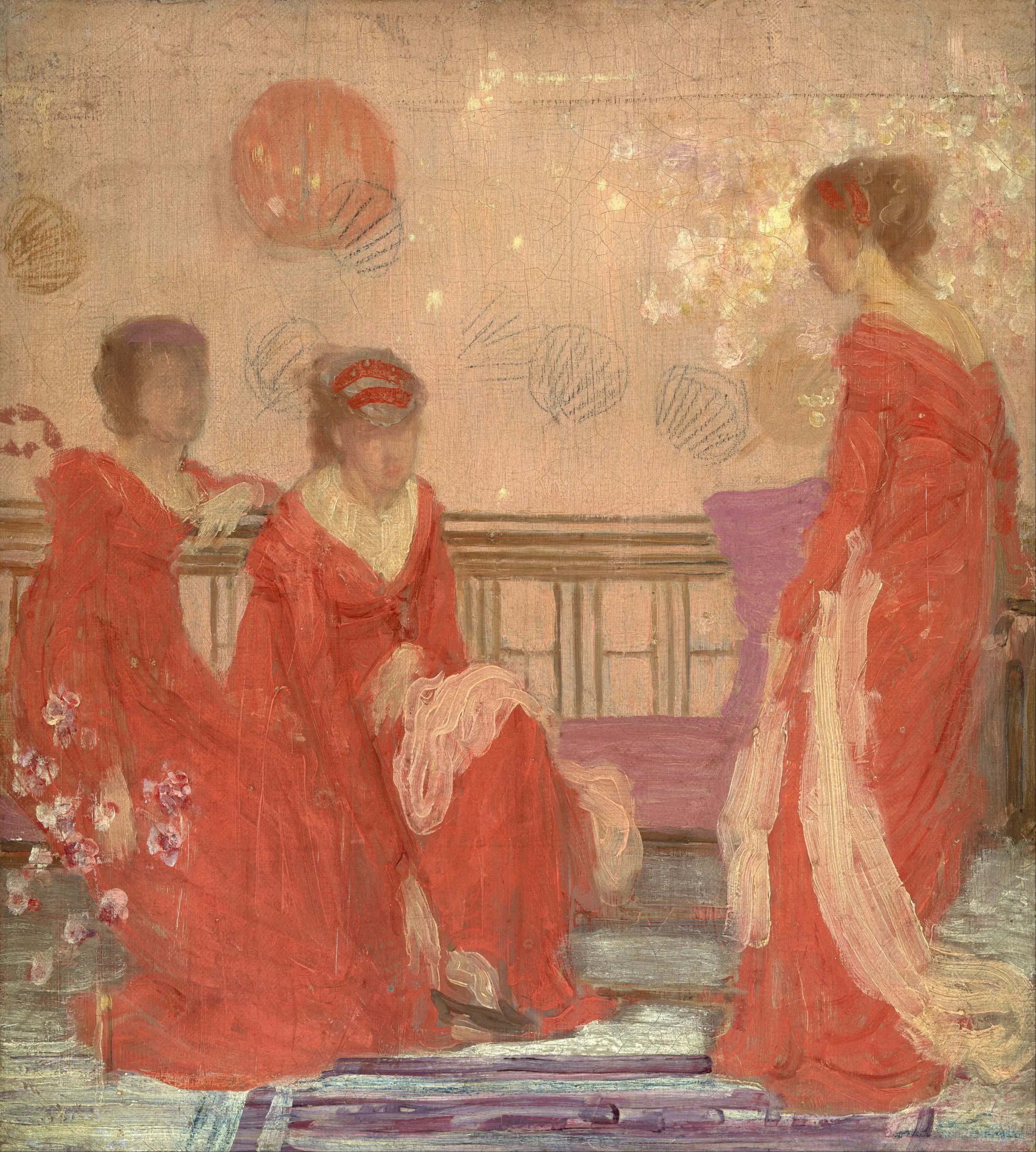 Reproduction du tableau « Harmonie en couleur chair et rouge - James Abbott McNeill Whistler » par Alpha Reproduction en peinture à l’huile