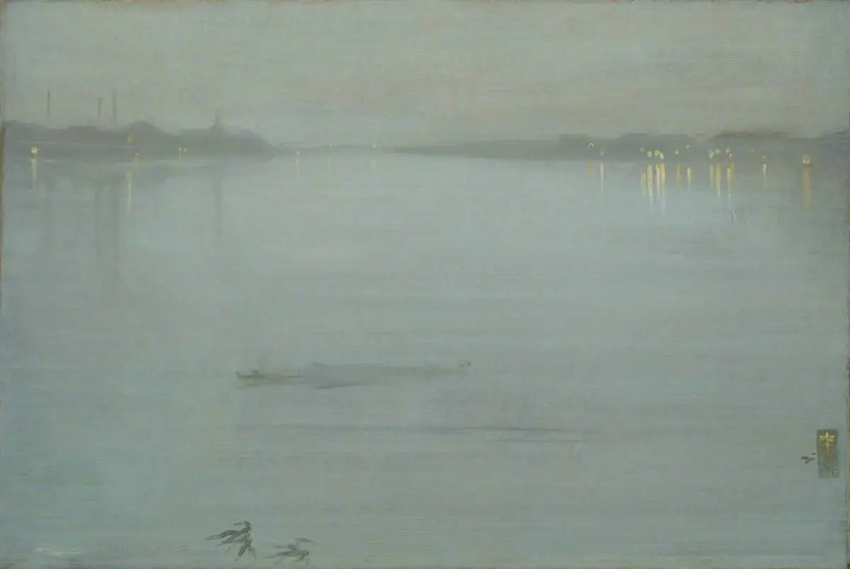 Reproduction du tableau « Nocturne : Bleu et Argent - Cremorne Lights - James Abbott McNeill Whistler » par Alpha Reproduction en peinture à l’huile