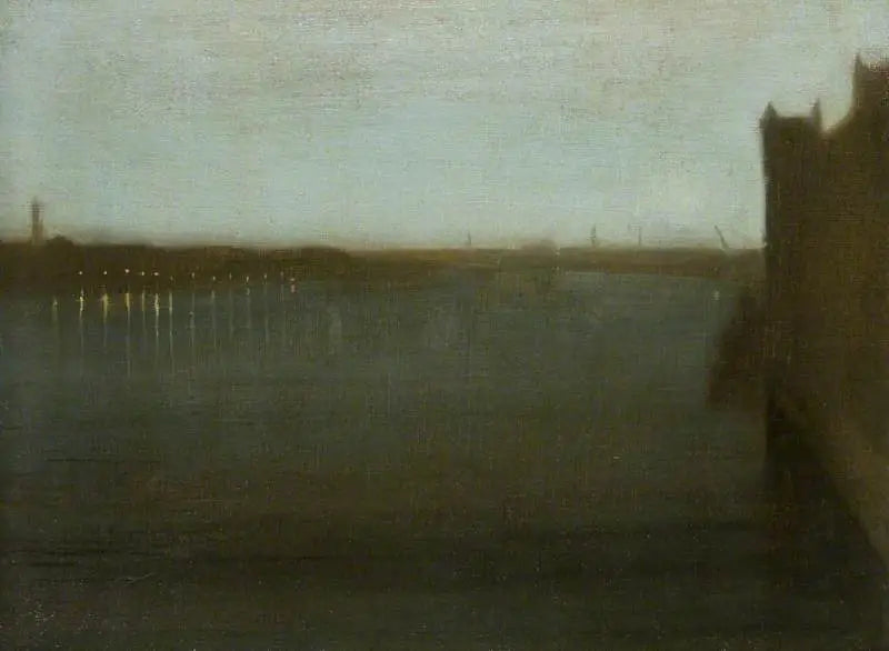 Reproduction du tableau « Nocturne : Gris et Or, Pont de Westminster - James Abbott McNeill Whistler » par Alpha Reproduction en peinture à l’huile