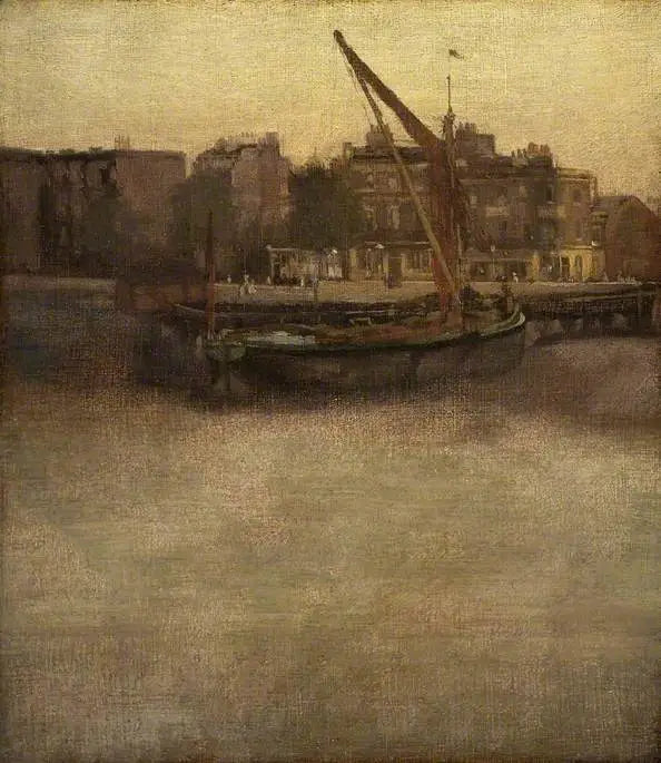 Reproduction du tableau « Symphonie en gris et marron : Lindsey Row, Chelsea - James Abbott McNeill Whistler » par Alpha Reproduction en peinture à l’huile