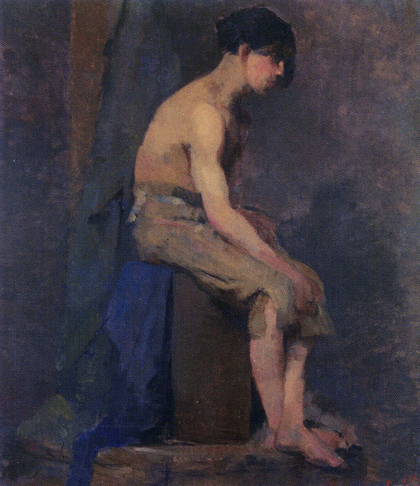 Figure Study. Seated Young Boy - James Ensor