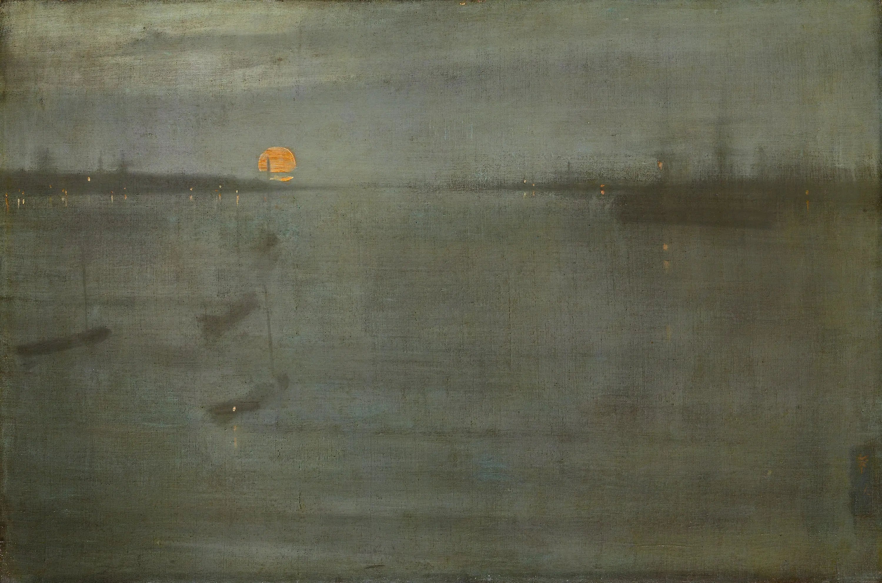 Reproduction du tableau « Nocturne : Bleu et Or — Southampton Water - James Abbott McNeill Whistler » par Alpha Reproduction en peinture à l’huile