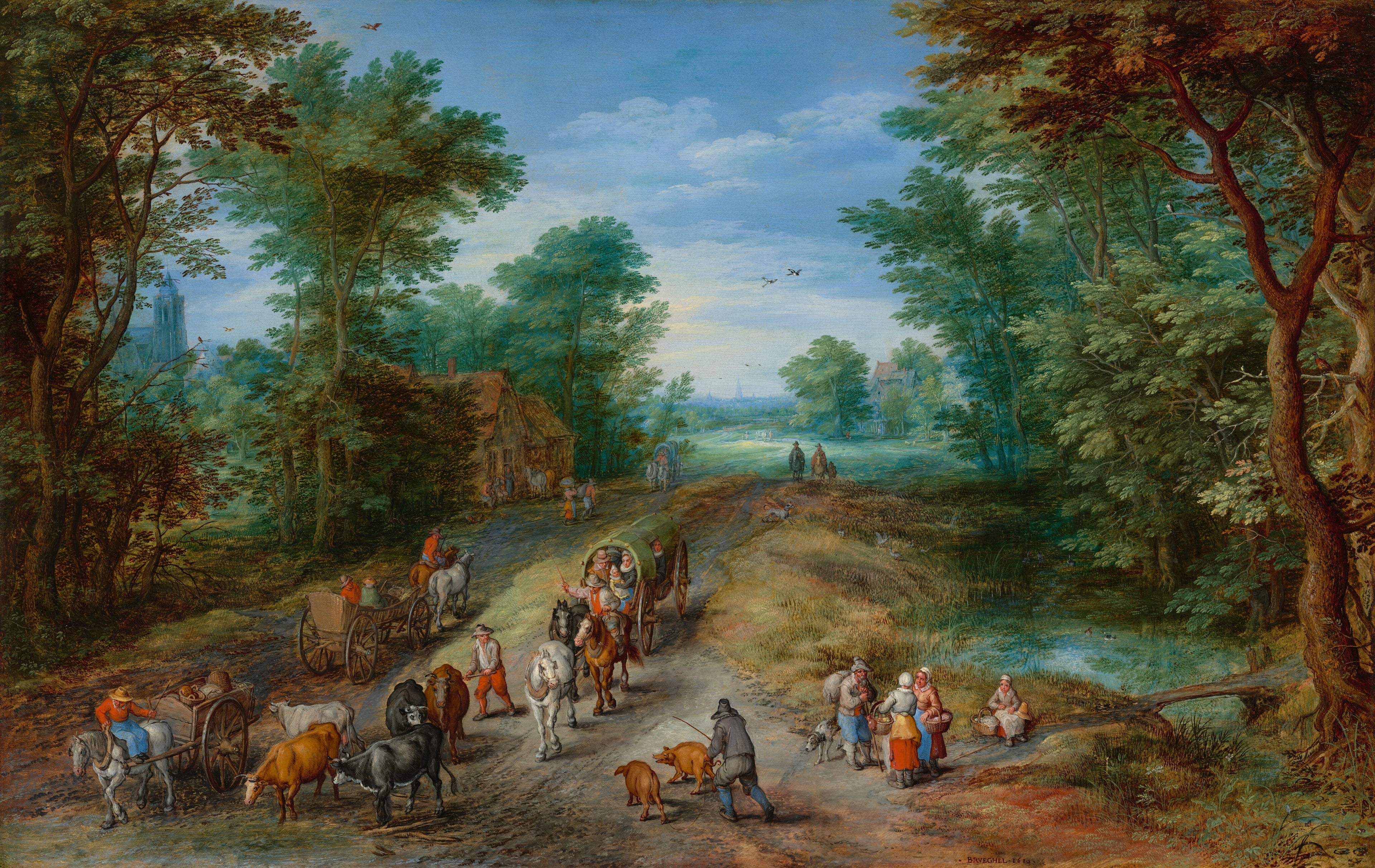 Paysage boisé avec des voyageurs - Jan Brueghel l'Ancien