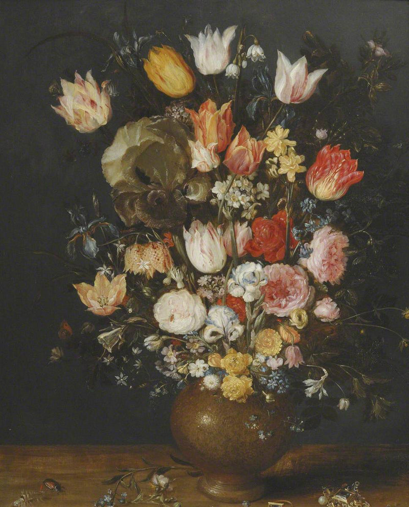 Fleurs dans un vase en grès - Jan Brueghel l'Ancien