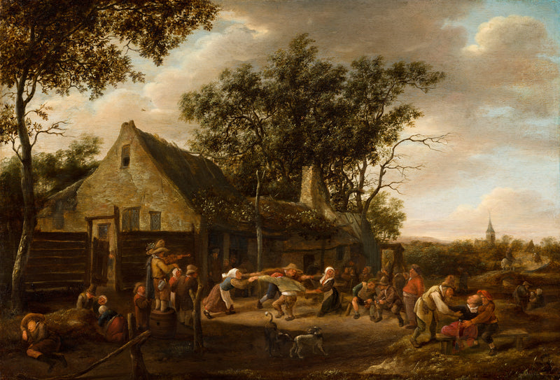 Des paysans dansant devant une auberge - Jan Steen