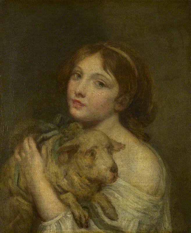 Une fille avec un agneau - Jean-Baptiste Greuze