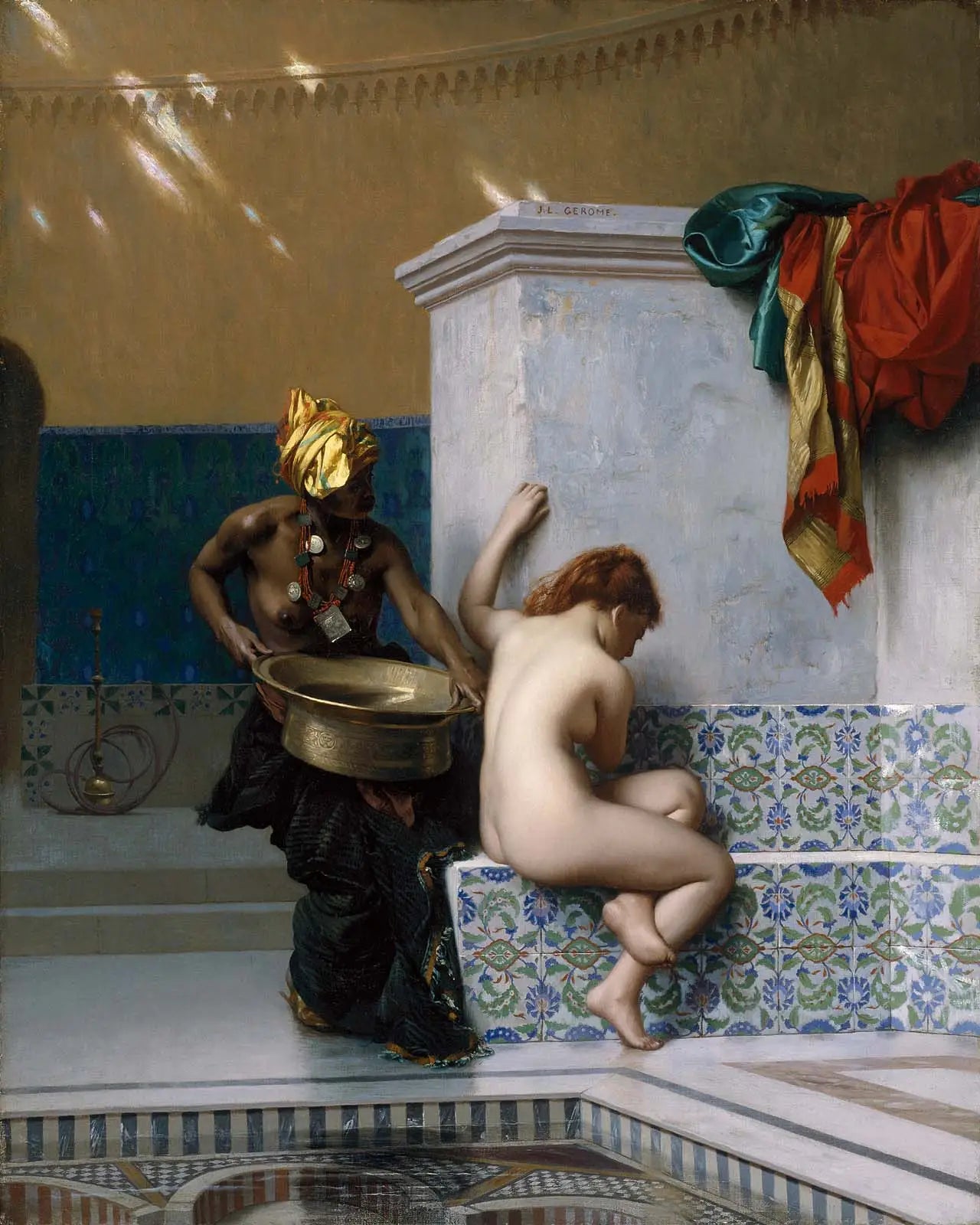 Reproduction du tableau « Bain maure - Jean-Léon Gérôme » par Alpha Reproduction en peinture à l’huile