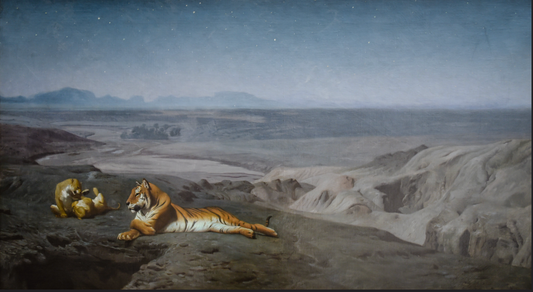 Reproduction du tableau « La Nuit au désert - Jean-Léon Gérôme » par Alpha Reproduction en peinture à l’huile