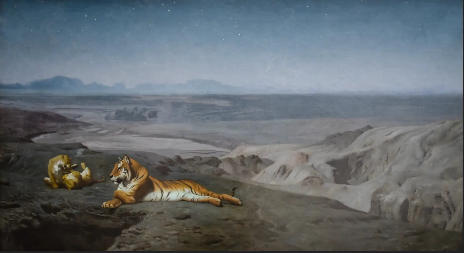 Reproduction du tableau « La Nuit au désert - Jean-Léon Gérôme » par Alpha Reproduction en peinture à l’huile