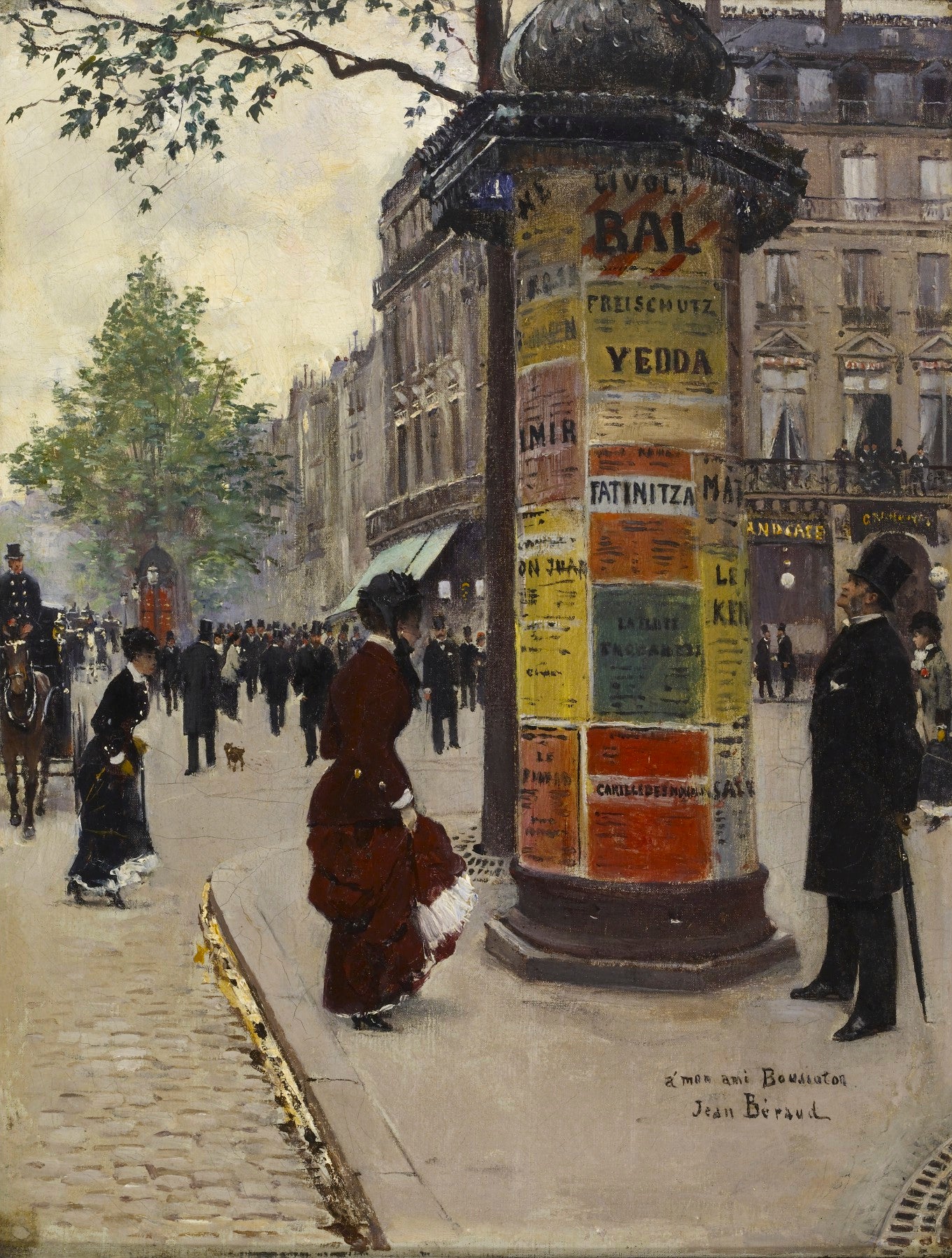 Colonne Morris au Grand Café - Jean Béraud