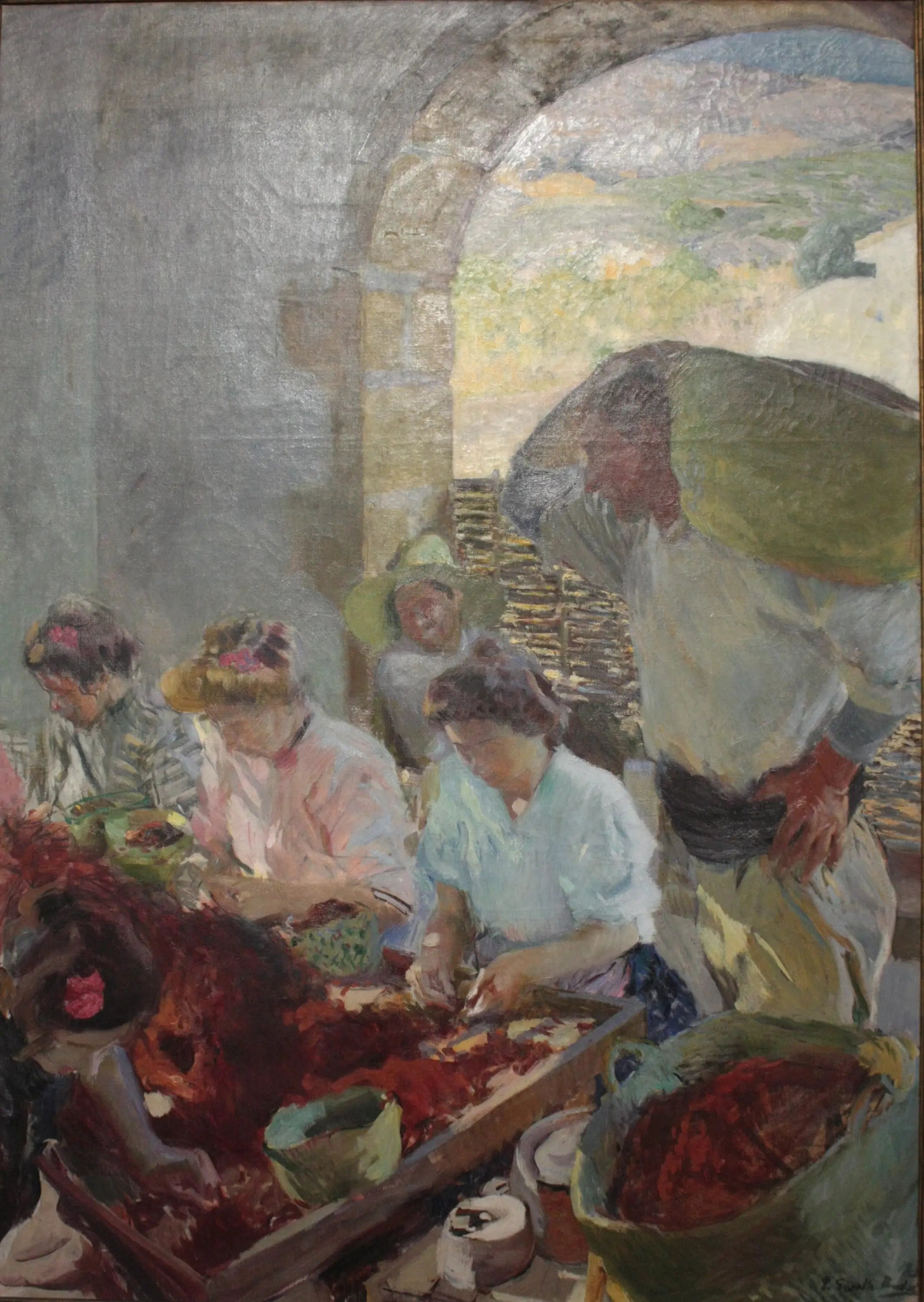 Reproduction du tableau « La Préparation des raisins secs - Joaquín Sorolla » par Alpha Reproduction en peinture à l’huile
