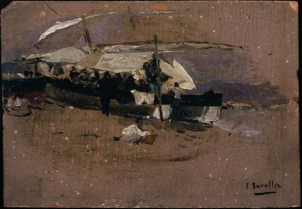 Reproduction du tableau « Croquis de bateaux - Joaquín Sorolla » par Alpha Reproduction en peinture à l’huile