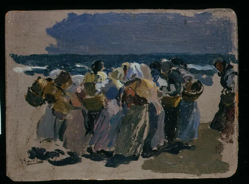 Reproduction du tableau « La Plage, Valence (Poissonnières) - Joaquín Sorolla » par Alpha Reproduction en peinture à l’huile