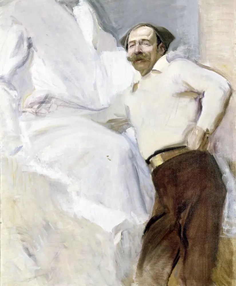 Reproduction du tableau « Le sculpteur, Mariano Benlliure et Gil - Joaquín Sorolla » par Alpha Reproduction en peinture à l’huile