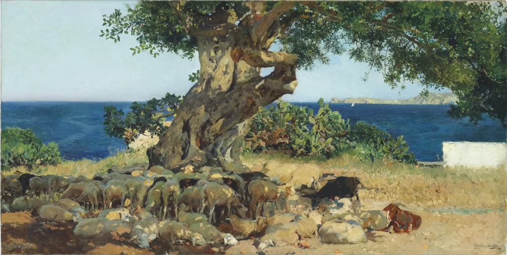 Reproduction du tableau « Caroubier - Joaquín Sorolla » par Alpha Reproduction en peinture à l’huile