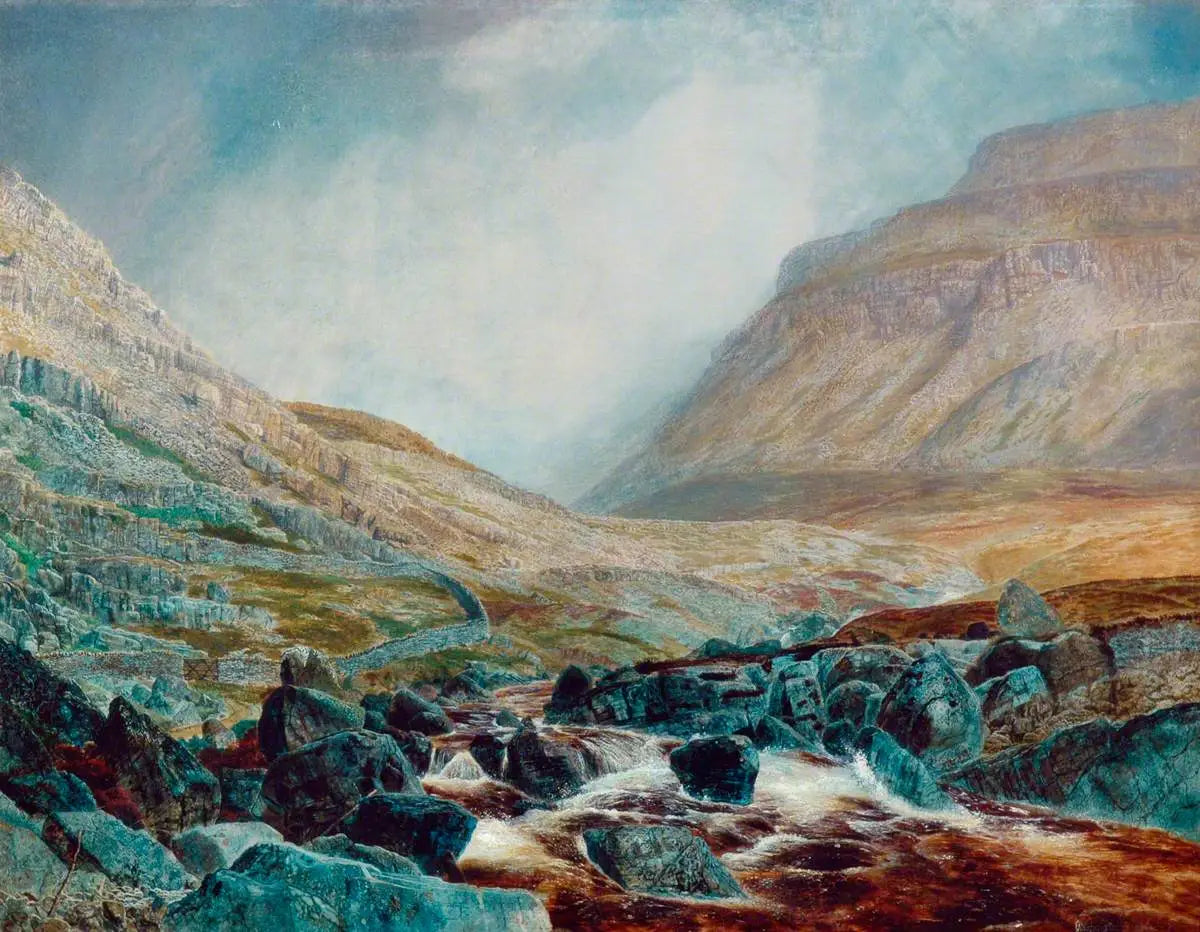 Ingleborough vu de sous White Scar couches de calcaire du Yorkshire - John Atkinson Grimshaw - Alpha Reproduction