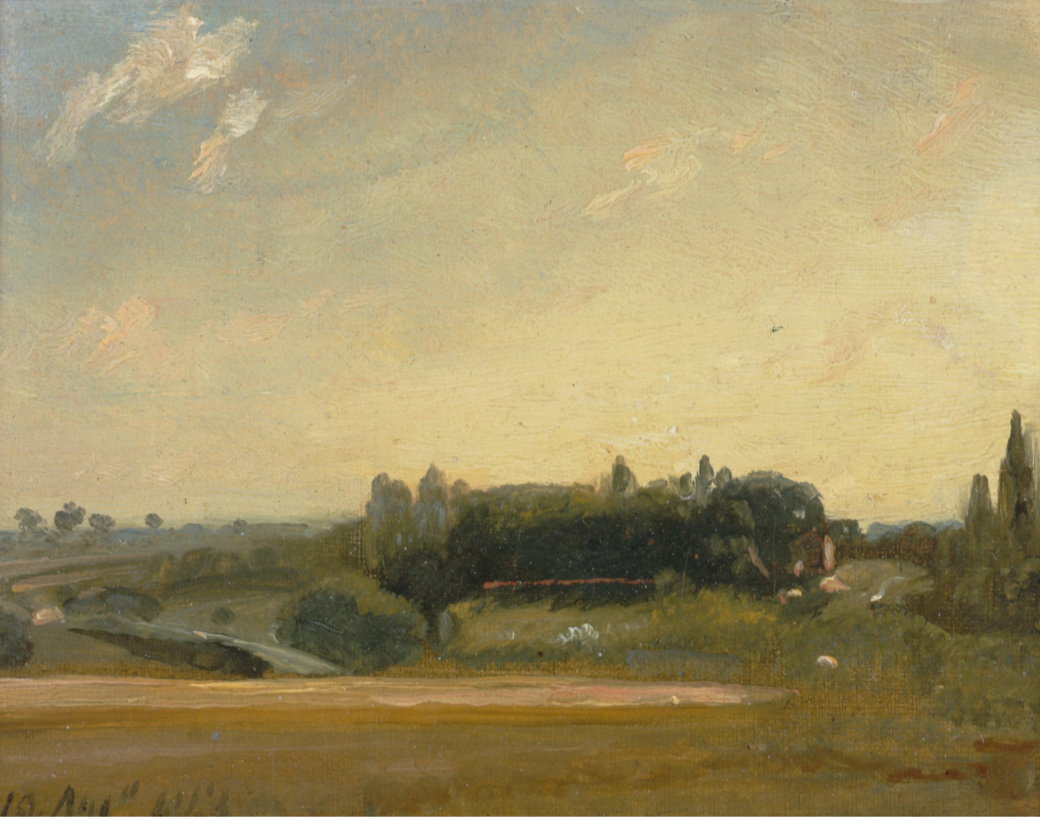 Vue vers le presbytère, East Bergholt - John Constable