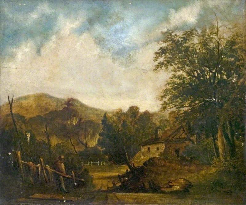 Scène rurale avec un chalet - John Constable