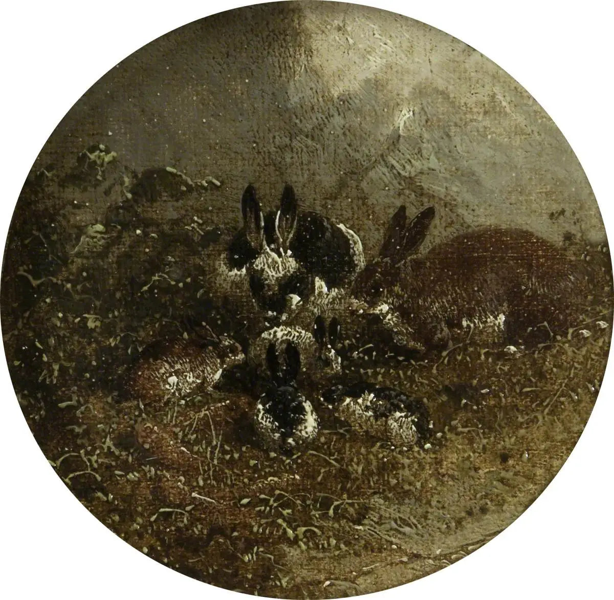 Huit scènes de ferme circulaires : lapins - John Frederick Herring Sr. - Alpha Reproduction