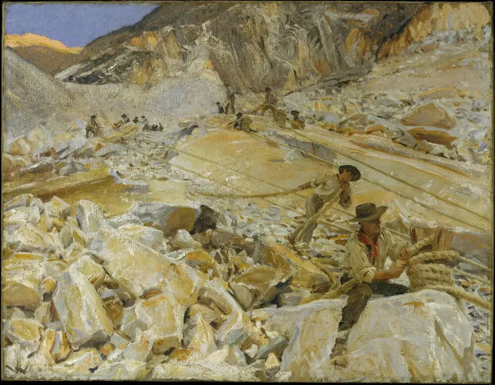 Reproduction du tableau « Transport du marbre des carrières à Carrare - John Singer Sargent » par Alpha Reproduction en peinture à l’huile