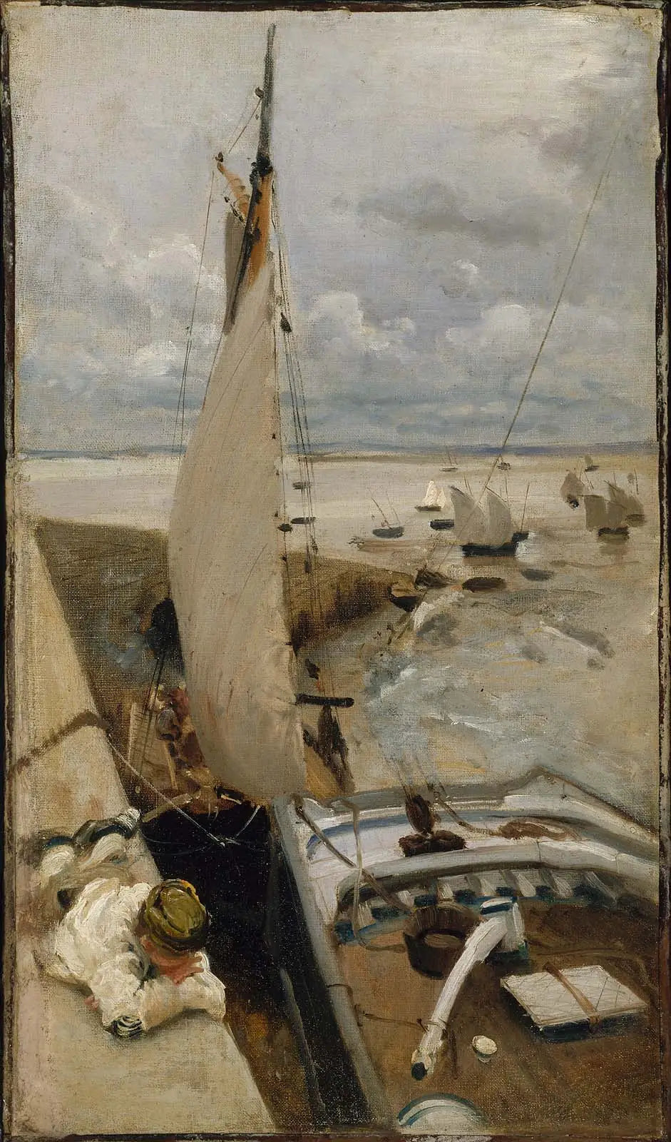 Reproduction du tableau « Marée basse au port de Cancale - John Singer Sargent » par Alpha Reproduction en peinture à l’huile