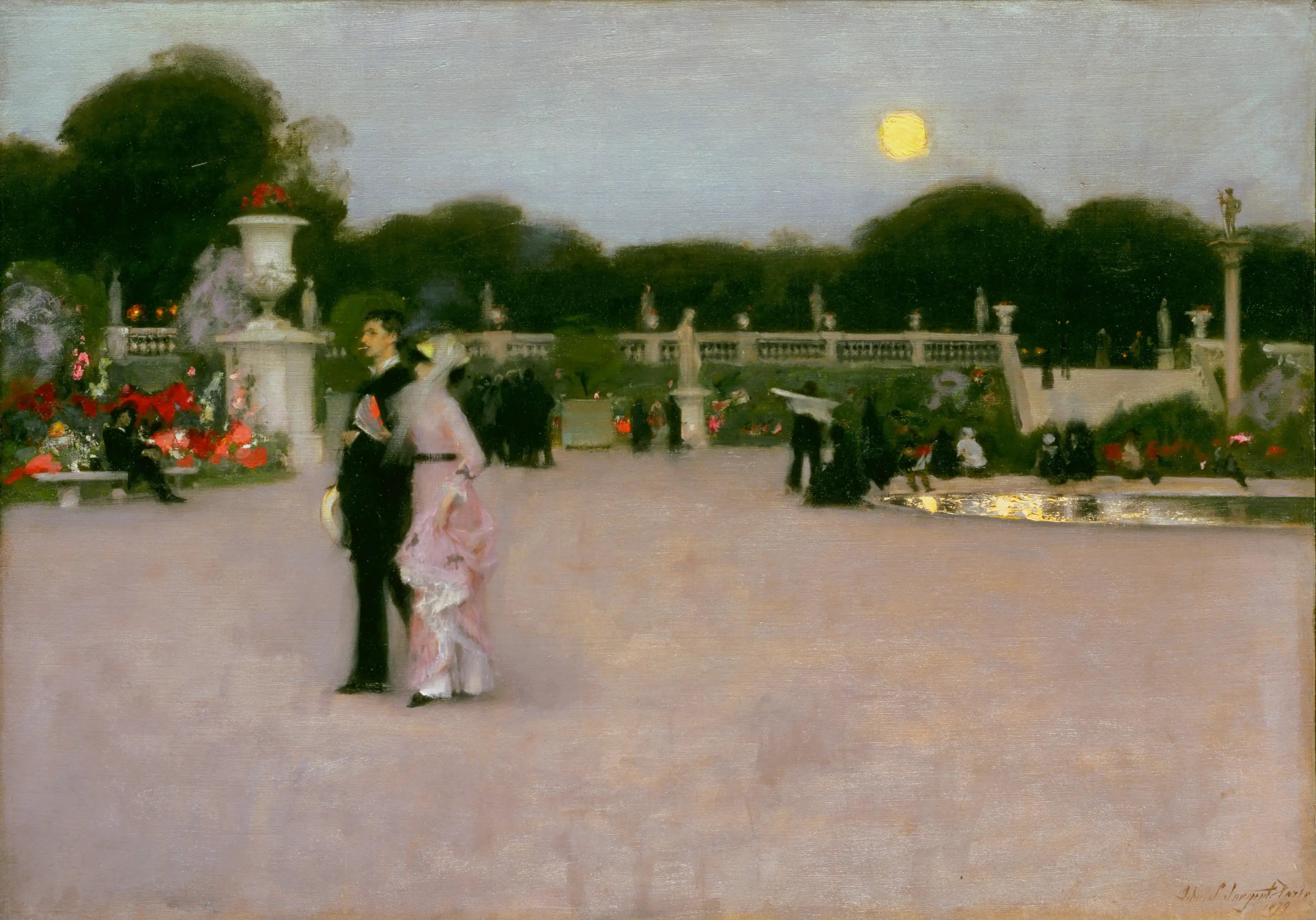 Reproduction du tableau « Dans les jardins du Luxembourg - John Singer Sargent » par Alpha Reproduction en peinture à l’huile