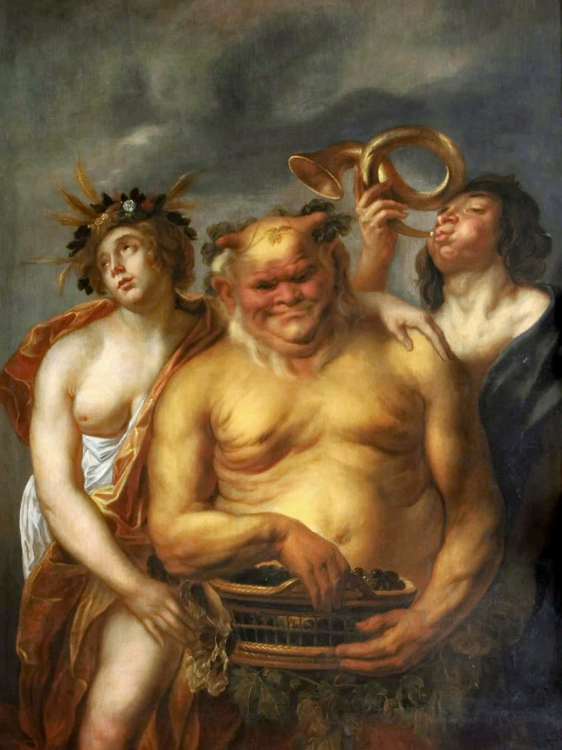 Silène et les Bacchantes (Flora, Silène et Zephyr). - Jacob Jordaens
