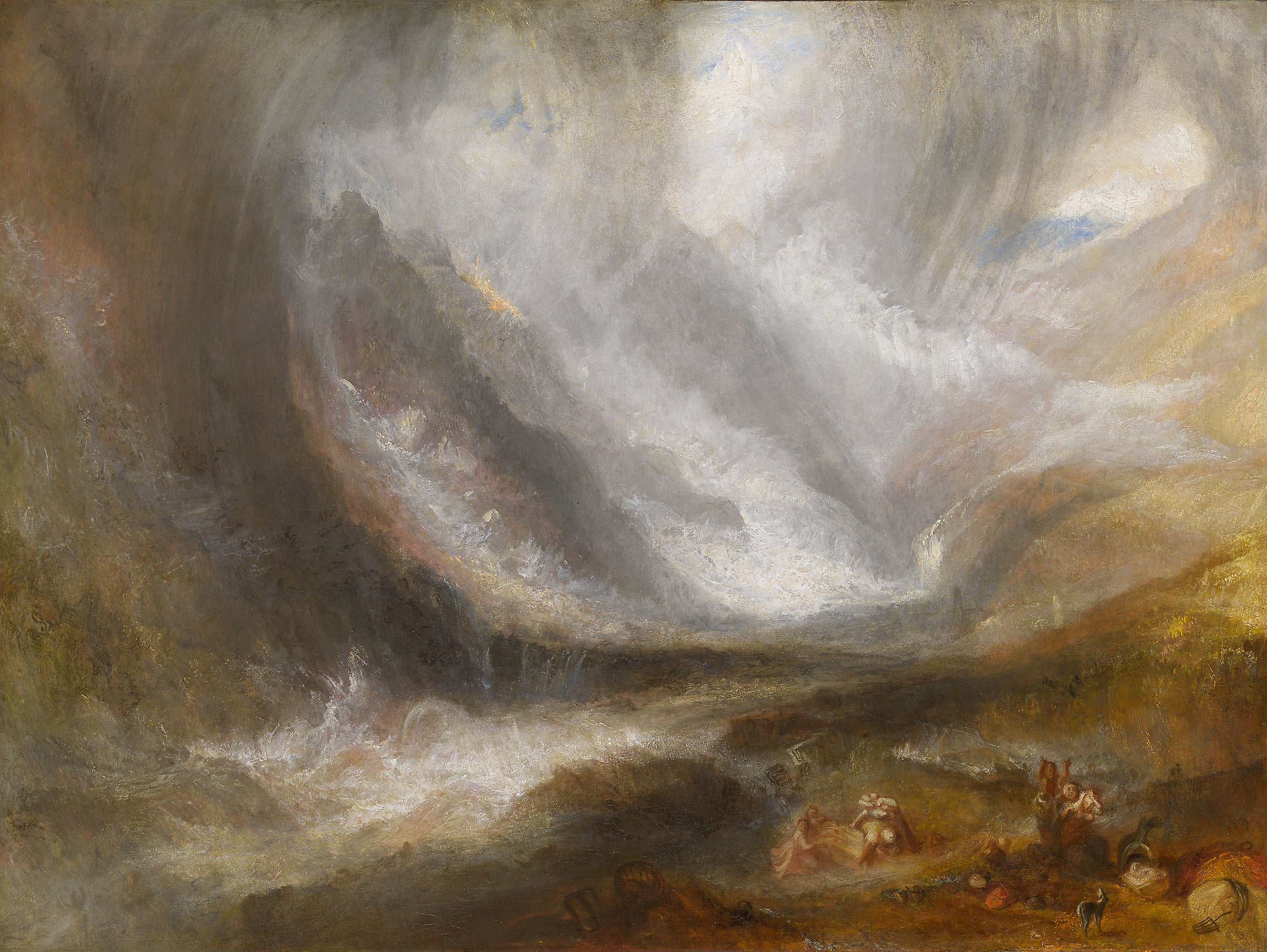 Reproduction du tableau « Valley of Aosta: Snowstorm, Avalanche, and Thunderstorm - J. M. W. Turner » par Alpha Reproduction en peinture à l’huile