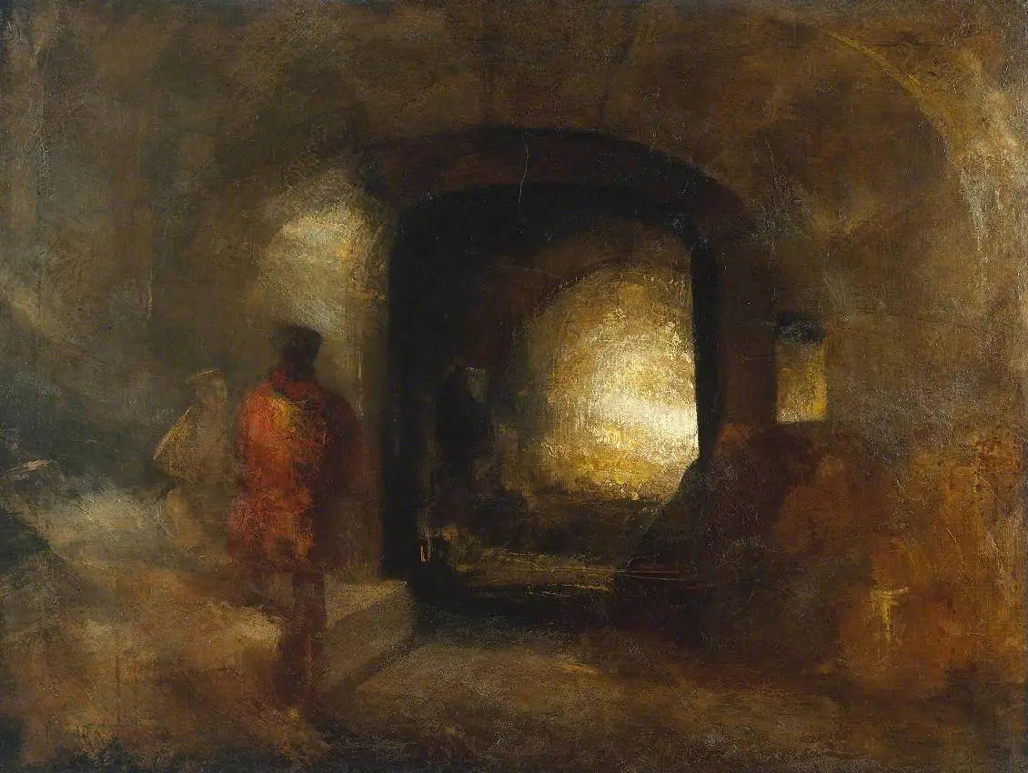 Reproduction du tableau « Figures in a Building - J. M. W. Turner » par Alpha Reproduction en peinture à l’huile