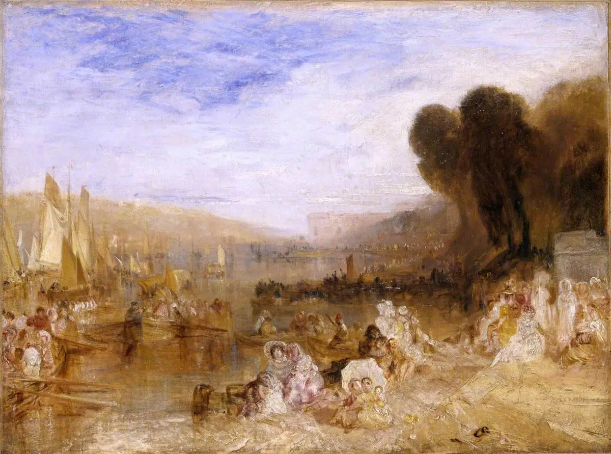 Reproduction du tableau « Sketch for ‘East Cowes Castle, the Regatta Starting for Their Moorings’ No. 3 - J. M. W. Turner » par Alpha Reproduction en peinture à l’huile