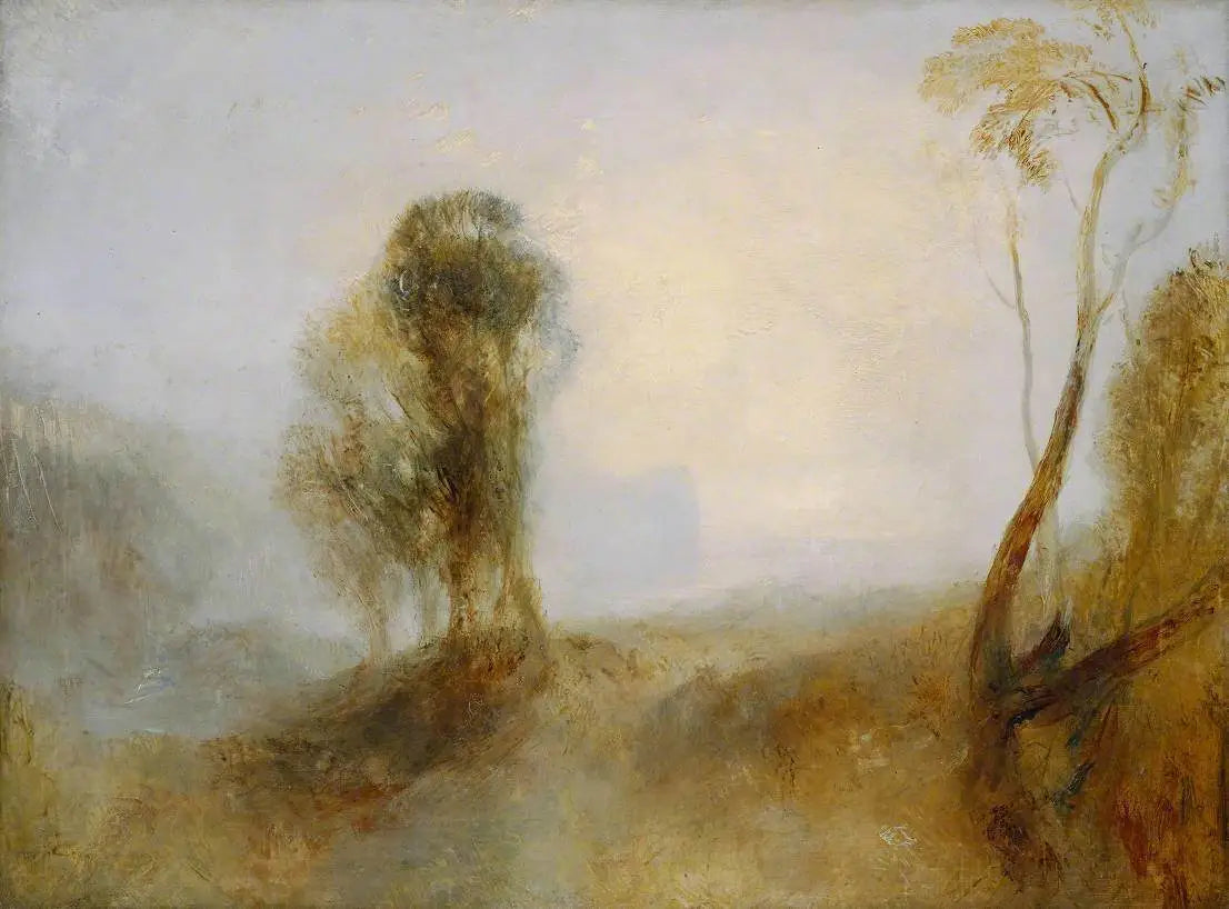 Reproduction du tableau « Sunrise, a Castle on a Bay: ‘Solitude’ - J. M. W. Turner » par Alpha Reproduction en peinture à l’huile